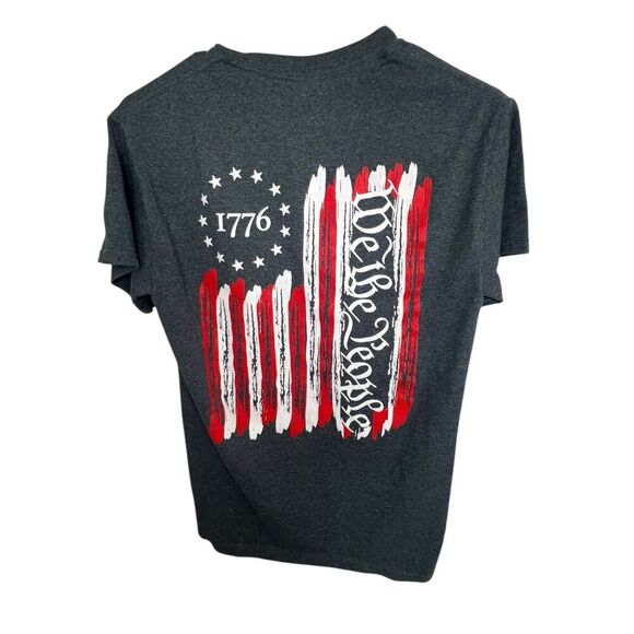 Gildan Grey Patriotic “We The People” Graphic Short Sleeve T-Shirt - Picture 4 of 5